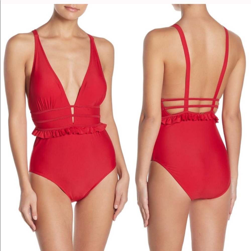 Nicole Miller Sexy Red Swimsuit
